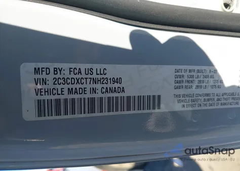 2022 Dodge Charger R/T z USA, uszkodzony, nr VIN 2C3CDXCT7NH231940